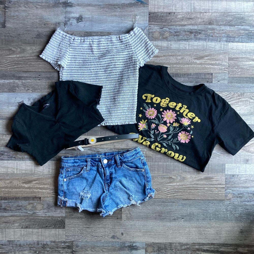 Art Class Target Girls Summer Clothes size 7/8  bundle FREE Belt.